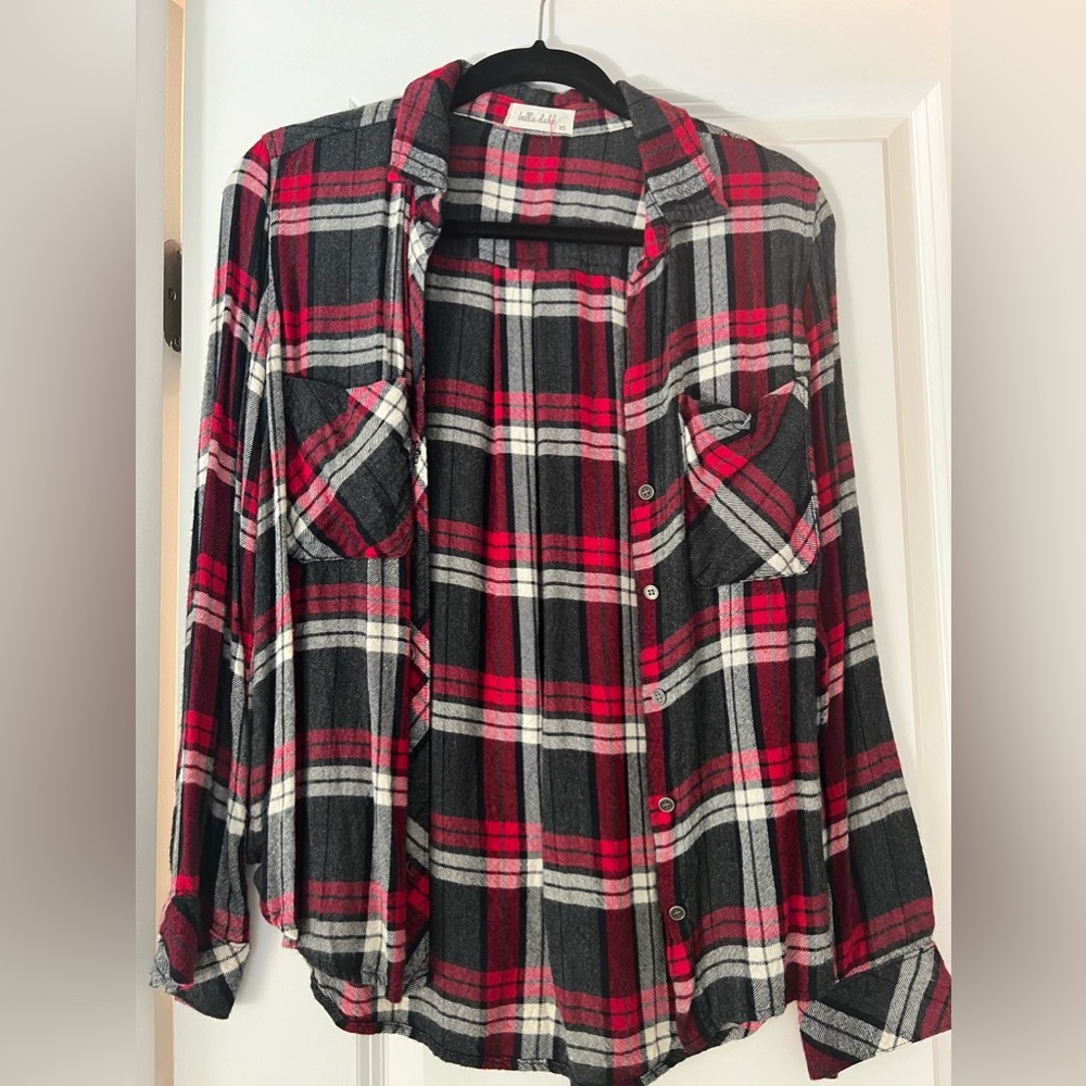 BELLA DAHL PLAID SHIRT